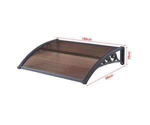 Helloshop26 Marquise d'Accueil - 100 x 60 cm - Noir Marron