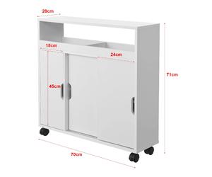 Helloshop26 Meuble de Salle de Bain Portes Coulissantes - Blanc