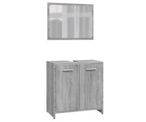 Helloshop26 Meuble de Salle de Bain spacieux élégant Rangement 60 x 33 x 61 cm en Bois d'ingénierie Sonoma Gris 02_0048181