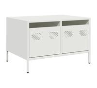 Helloshop26 Meuble TV Industriel Design avec Rangement 68 x 50 x 43 cm en Acier laminé à Froid Blanc 02_0049733