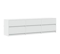 Helloshop26 Meuble TV multimédia étagère télévision Buffet téléviseur Salle à Manger Salon Chambre avec LED 180 x 34 x 50 cm Bois d'ingénierie Blanc 02_0026449