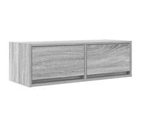 Helloshop26 Meuble TV Mural Pratique Espace de Vie 80 x 31 x 25 cm Design Peu encombrant en Bois d'ingénierie Gris 02_0051697