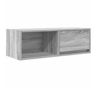 Helloshop26 Meuble TV Mural Sonoma Gris 80 x 31 x 25,5 cm Large Espace de Rangement Design épuré en Bois d'ingénierie Gris 02_0051653