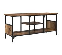 Helloshop26 Meuble TV rectangulaire Rustique avec étagères 100 x 35 x 45 cm en Bois Ancien 02_0052725