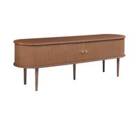 Helloshop26 Meuble TV Support télévision Salon étagère 166 x 40 x 55 cm Effet Noyer 03_0010083