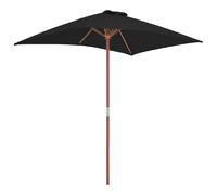 Helloshop26 Parasol bois rectangulaire - Noir