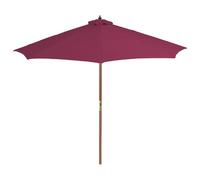 Parasol Avec Mât En Bois 300 Cm Rouge Bordeaux Helloshop26 02_0008116 Multicolore