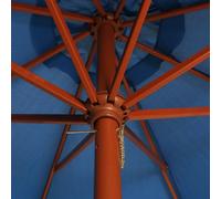 Parasol Mobilier De Jardin Avec Mât En Bois 300 X 258 Cm Bleu Helloshop26 02_0008117 Multicolore