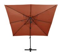 Helloshop26 Parasol déporté carré - Terre cuite
