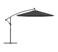 Parasol Meuble De Jardin En Porte-À-Faux Led Et Mât En Acier 300 Cm Anthracite Helloshop26 02_0008641 Multicolore