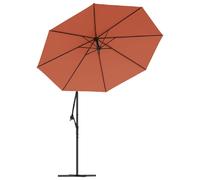 Parasol déporté à led et mât en acier diamètre 300 cm orange Helloshop26 02_000