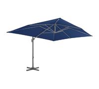 Helloshop26 Parasol Déporté Mât Aluminium 4 x 3 m - Bleu Azuré