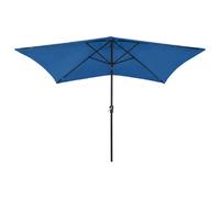 Helloshop26 Parasol déporté rectangulaire - Bleu azur