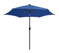 Parasol Avec Led Et Mât En Aluminium 300 Cm Bleu Azuré Helloshop26 02_0008084 Multicolore