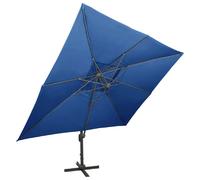 Helloshop26 Parasol déporté rectangulaire - Bleu azuré