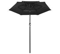 Helloshop26 Parasol déporté rectangulaire - Noir