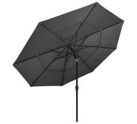Helloshop26 Parasol déporté rond - Anthracite