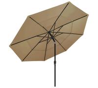 Helloshop26 Parasol déporté rond - Taupe