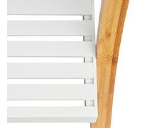 Helloshop26 Porte-serviettes 3 barres sur pied bambou - Blanc