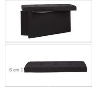 Helloshop26 pouf banc pliable - Noir