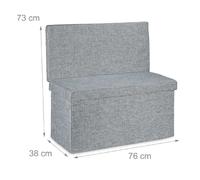 Helloshop26 Pouf-coffre de rangement - Gris