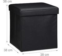 Helloshop26 Pouf-coffre de rangement - Noir