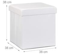 Helloshop26 Pouf-coffre pliant - Blanc