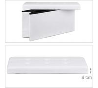 Helloshop26 Pouf-coffre pliant - Blanc