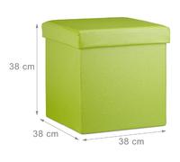 Helloshop26 Pouf-coffre pliant - Vert