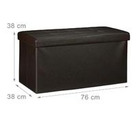Helloshop26 Pouf rectangulaire pliable - Noir