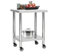 Helloshop26 Table de travail cuisine - Argenté
