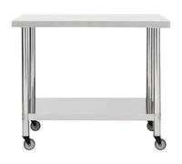 Helloshop26 Table de travail inox - Argenté
