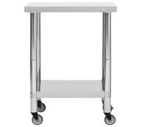 Helloshop26 Table de travail inox - Gris