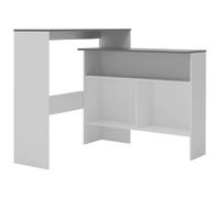 Helloshop26 Table haute mange-debout - blanc/gris