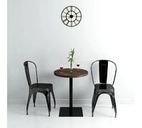 Helloshop26 Table mange debout ronde - Frêne foncé