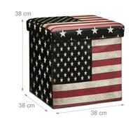 Helloshop26 Tabouret coffre pliant - Multicolore