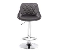 Helloshop26 Tabouret de bar velours - Gris