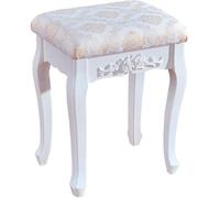 Helloshop26 Tabouret de Coiffeuse Blanc de Style Baroque 19_0000364