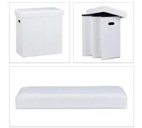 Helloshop26 Tabouret de rangement - Blanc