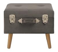 Helloshop26 Tabouret de rangement velours - Gris