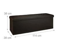 Helloshop26 Tabouret pliable avec rangement - Marron