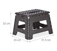 Helloshop26 Tabouret pliable - Noir