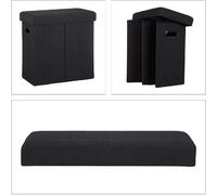 Helloshop26 Tabouret pliant - Noir