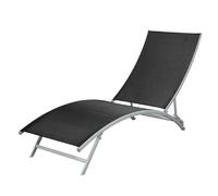 Helloshop26 Transat chaise longue - Noir