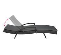 Helloshop26 Transat de jardin inclinable - Noir