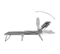 Helloshop26 Transat pliable avec coussin - Gris