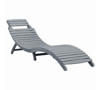 Helloshop26 Transat pliable bois d'acacia - Gris