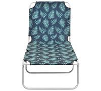 Transat Chaise Longue Bain De Soleil Lit De Jardin Terrasse Meuble D'extérieur Pliable Acier Et Tissu Motif De Feuilles Helloshop26 02_0012801 Multicolore