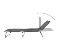 Transat Chaise Longue Bain De Soleil Lit De Jardin Terrasse Meuble D'extérieur Pliable Avec Dossier Réglable Gris Helloshop26 02_0012860 Multicolore