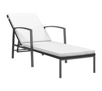 Lot De 2 Transats Chaise Longue Bain De Soleil Lit De Jardin Terrasse Meuble D'extérieur Avec Table Résine Tressée Noir Helloshop26 02_0012134 Multicolore